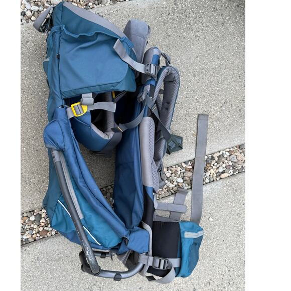 Deuter Kid Comfort 2 Aqua Blue Framed Child Carry Backpack Toddler Travel - Picture 2 of 11